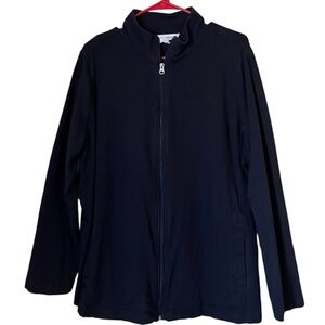 Talbots Women’s Navy Zip Front Lightweight Long Sleeve Weekend Jacket Sz-2X